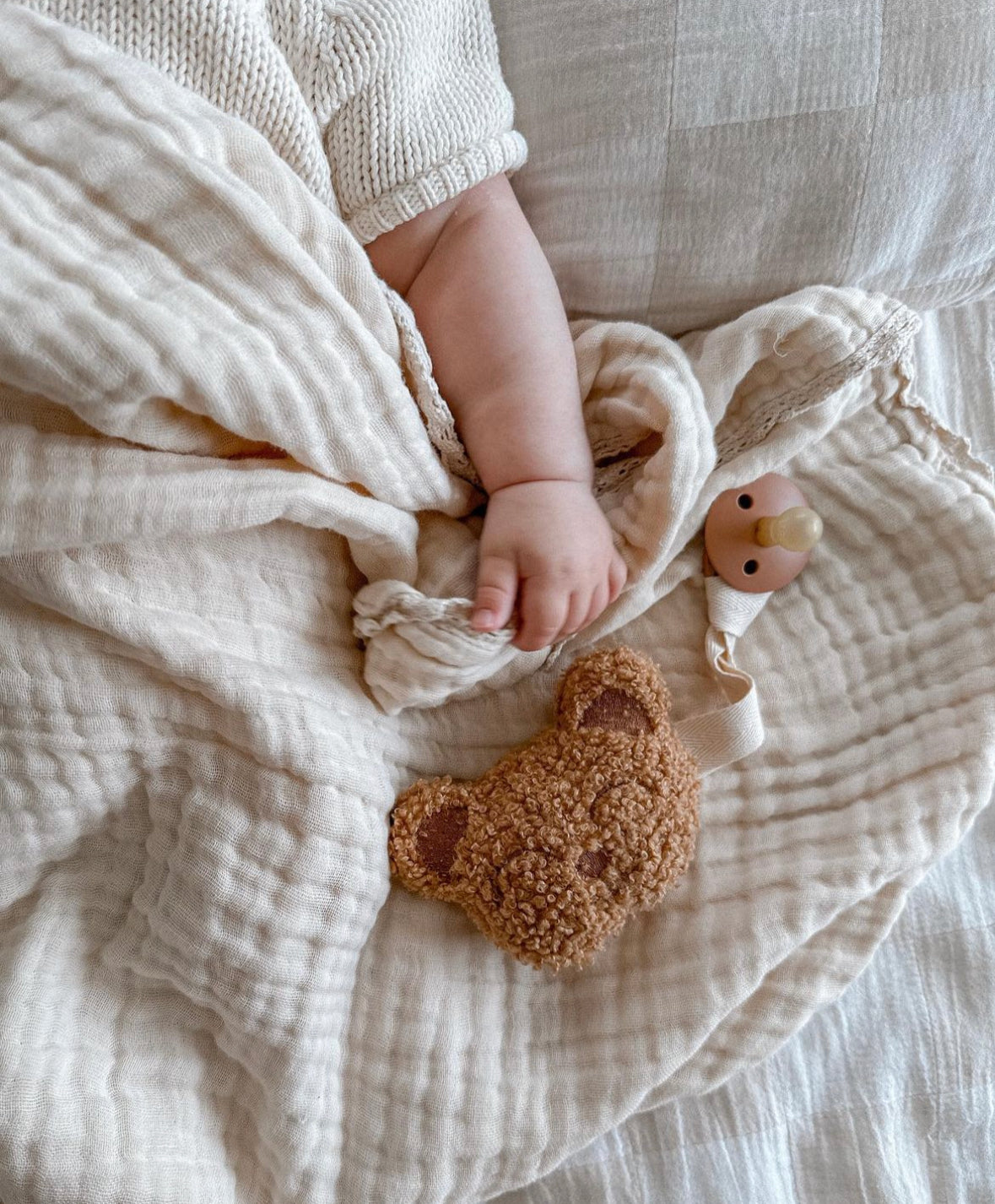 Cotton Gauze swaddle blanket Beige AwaMae